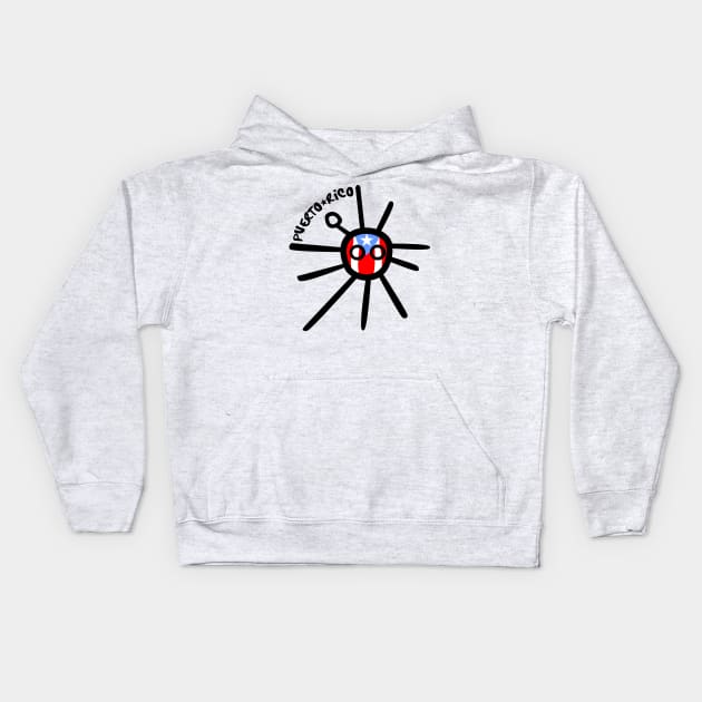 Puerto Rico Taino Sun Boricua Flag Kids Hoodie by bydarling